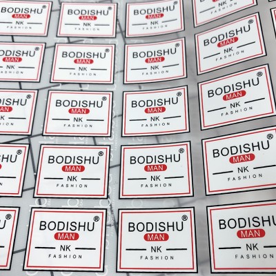 OEM design iron on clothing labels heat transfer size label garments